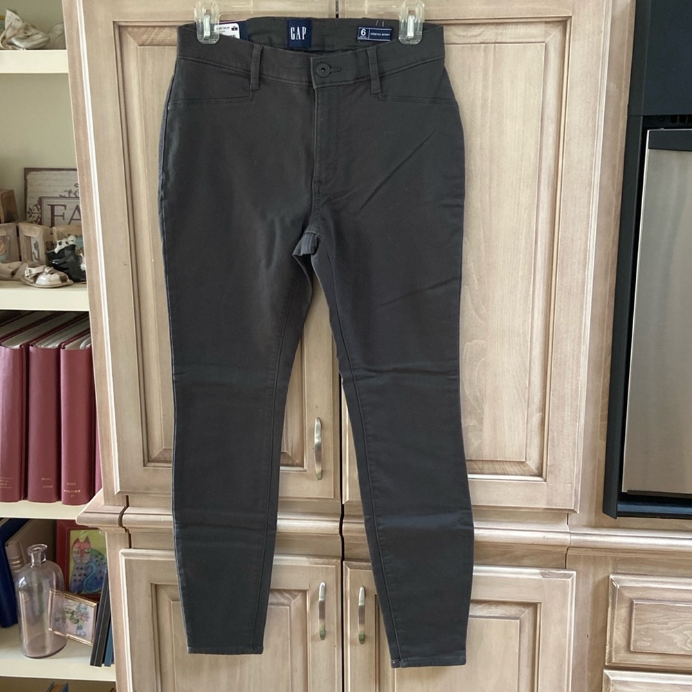 GAP stretch pants gray sz 6 skinny jeans nwt